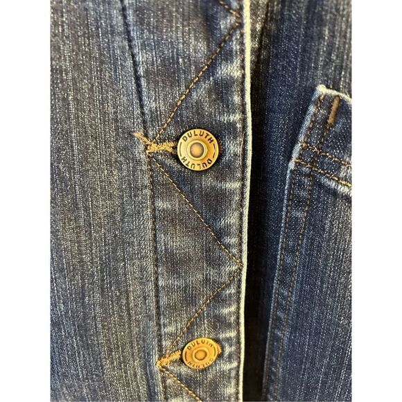 Duluth Trading Company lined jean jacket womens xxl cargo pockets metal buttons - Picture 4 of 12
